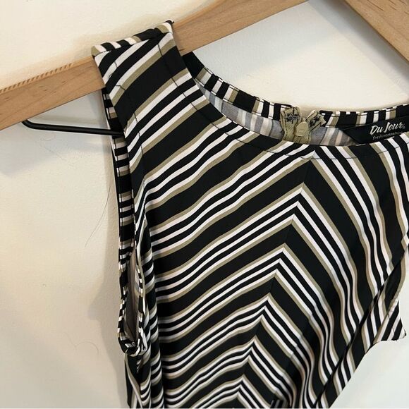 NWOT Du Jour Petite Stripe Printed Wide-Leg Crop Jumpsuit | Size XXS - Picture 12 of 13